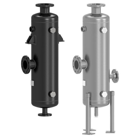 Flash vessels with inbuilt steam trap