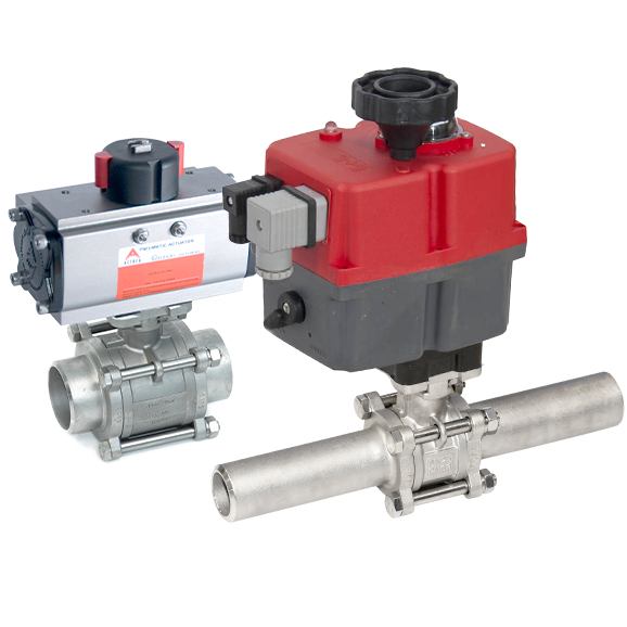 Automated ball valves with welding connection