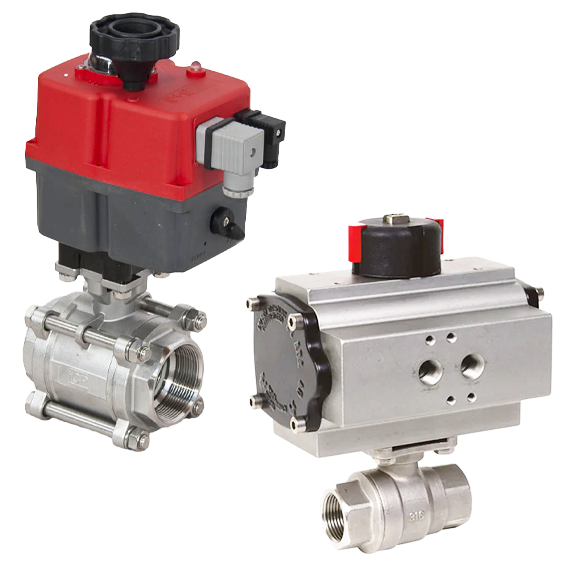 Automated ball valves with threaded connection