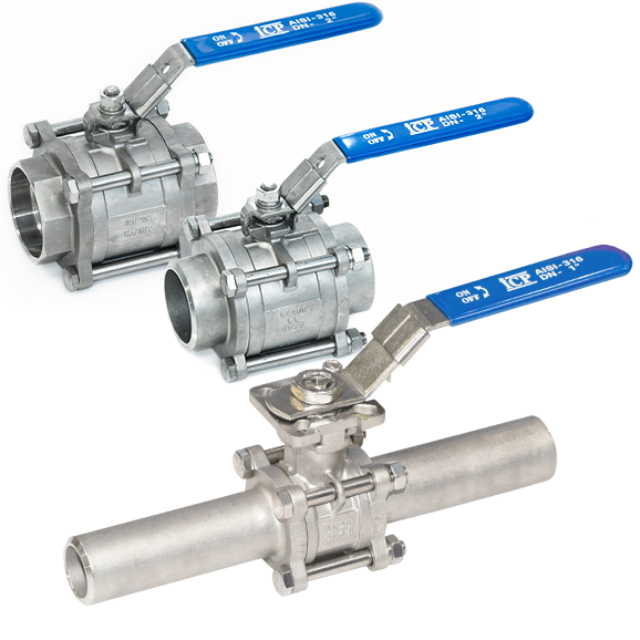 Ball valves with welding connection