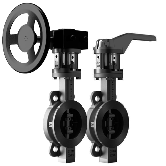 Double eccentric butterfly valves wafer