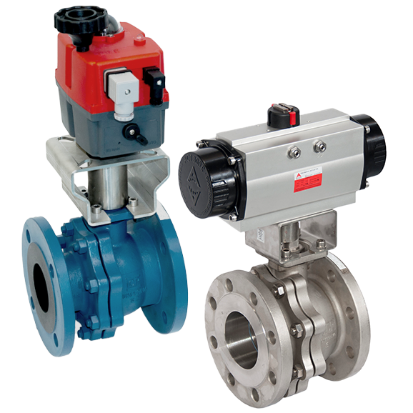 Automated ball valves with flange connection