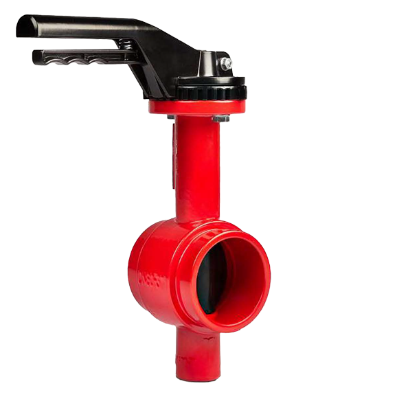 Grooved butterfly valve