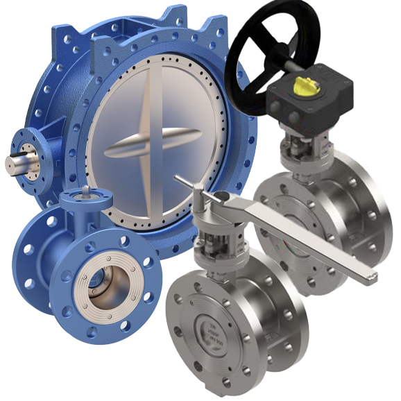 Double eccentric butterfly valves flanged and double flanged