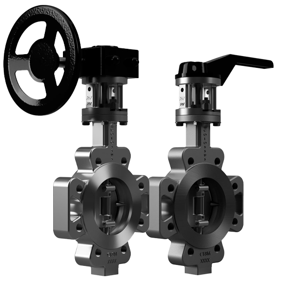 Double eccentric butterfly valves lugged