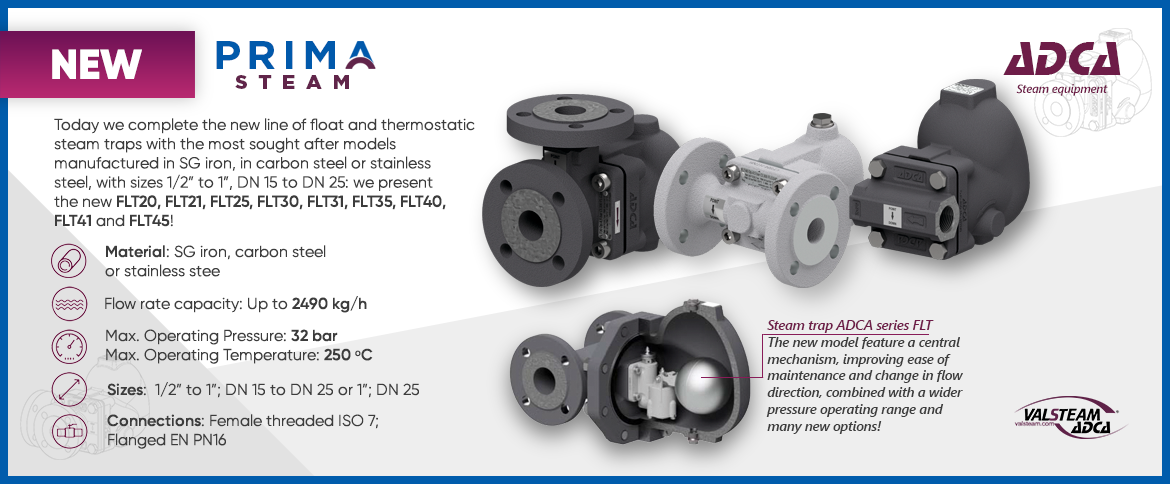 New series ADCA of float and thermostatic steam traps
