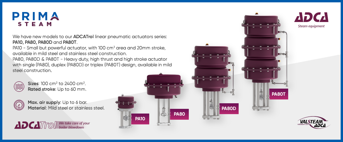 New sizes ADCATrol of PA series pneumatic actuators